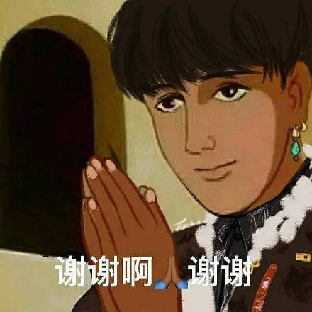 丁真彩色漫画版ps双手合十：谢谢DIY斗图gif搞笑图片