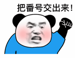 穿着蓝色衣服的熊猫头挥拳：把番号交出来DIY斗图gif搞笑图片