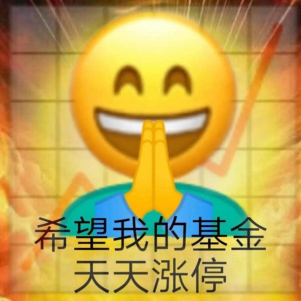 佛光普照的笑脸emoji双手合十祈祷：希望我的基金天天涨停DIY斗图gif搞笑图片
