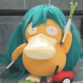 初音未来版可达鸭跳舞gif动图DIY斗图gif搞笑图片