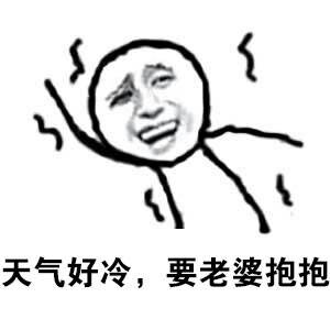 天气好冷要老婆抱抱DIY斗图gif搞笑图片
