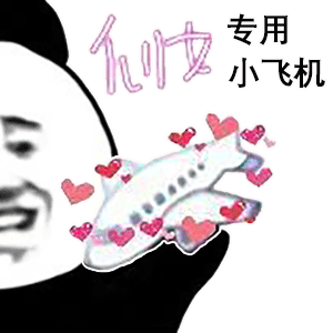 熊猫头玩飞机表情包仙女专用小飞机DIY斗图gif搞笑图片