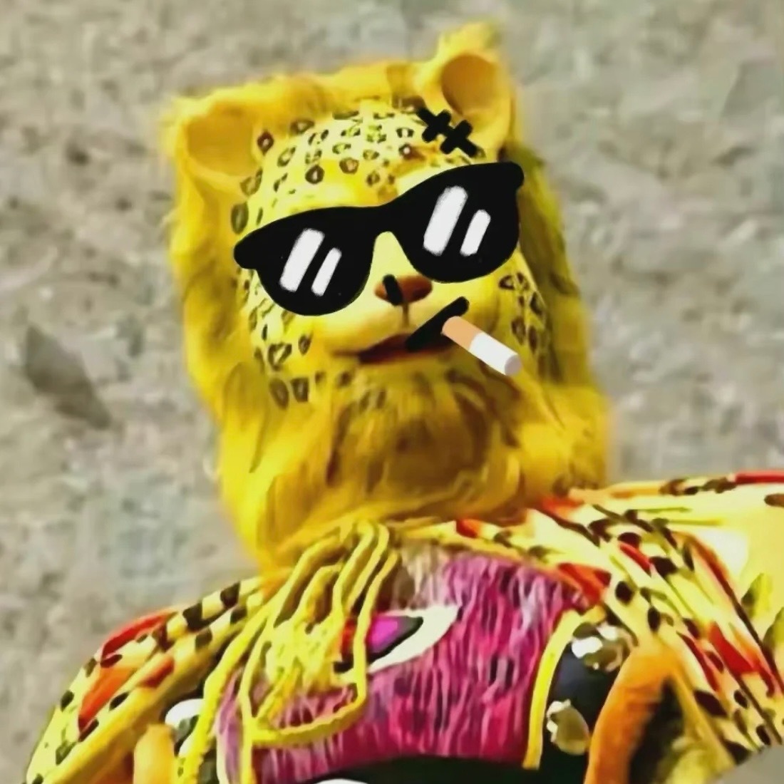 墨镜金钱豹头像发表情gif搞笑图片