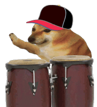 cheems柴犬动态表情包 打鼓发表情gif搞笑图片