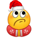 不爽小黄脸圣诞衣圣诞帽表情包发表情gif搞笑图片