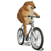 cheems柴犬动态表情包 单车发表情gif搞笑图片