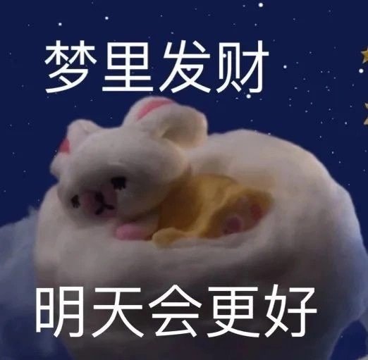 梦里发财明天会更好发表情gif搞笑图片