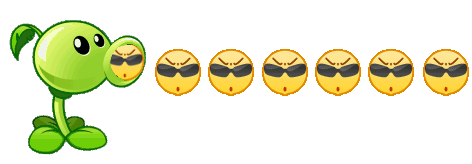 豌豆射手戴墨镜酷 emoji 表情包发表情gif搞笑图片