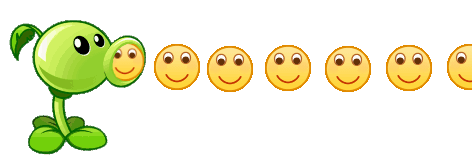 豌豆射手×小黄脸笑脸发表情gif搞笑图片