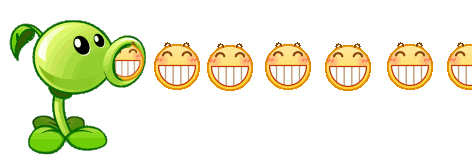 豌豆射手×小黄脸龇牙笑发表情gif搞笑图片