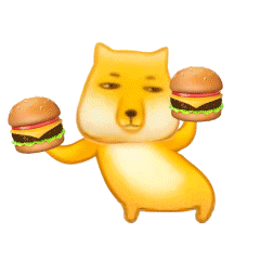 藏狐举汉堡表情包发表情gif搞笑图片