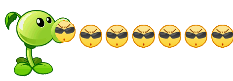 豌豆射手发射墨镜酷酷 emoji发表情gif搞笑图片