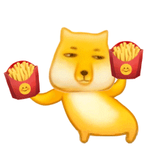 藏狐举薯条表情包发表情gif搞笑图片