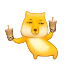 藏狐举奶茶表情包发表情gif搞笑图片