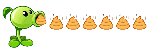 豌豆射手×小黄脸粑粑发表情gif搞笑图片