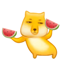 藏狐举瓜表情包发表情gif搞笑图片