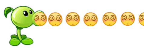 豌豆射手发射晕了 emoji发表情gif搞笑图片