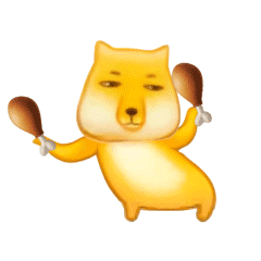 藏狐举鸡腿表情包发表情gif搞笑图片