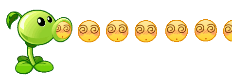 豌豆射手×小黄脸晕了发表情gif搞笑图片