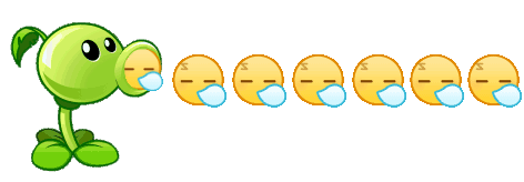 豌豆射手×小黄脸无语发表情gif搞笑图片