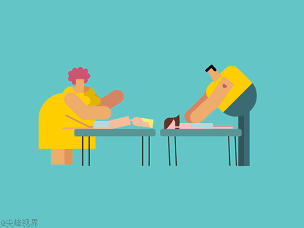 有趣的扁平化GIF~来自以色列插画师和动画创意gif搞笑图片