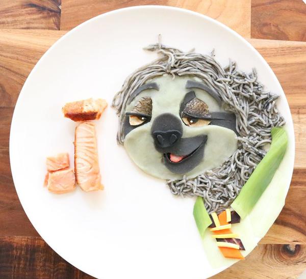 创意盘子里面的树懒创意gif搞笑图片