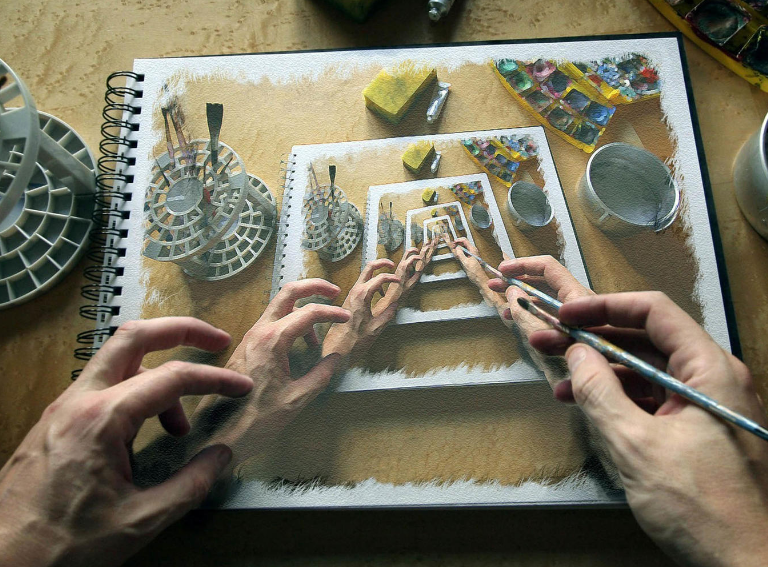 搞怪创意3d绘画图片创意gif搞笑图片