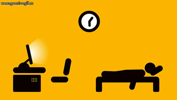 宅男宅女的一天创意gif动态图创意gif搞笑图片