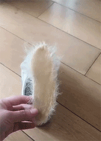 创意的芒果做成的鞋垫图创意gif搞笑图片