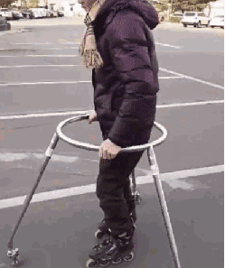 创意的玩旱冰神器图创意gif搞笑图片