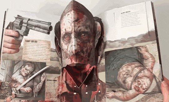 恐怖创意的立体书gif图创意gif搞笑图片