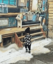 创意3D错觉艺术墙画创意gif搞笑图片