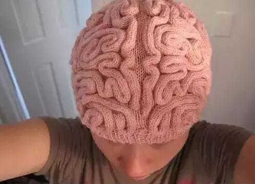 搞笑个性创意的脑子针织帽子创意gif搞笑图片