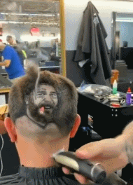 奇葩搞笑创意的人脸男生发型图创意gif搞笑图片