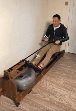 个性创意的健身洗衣机两用运动器材GIF图创意gif搞笑图片