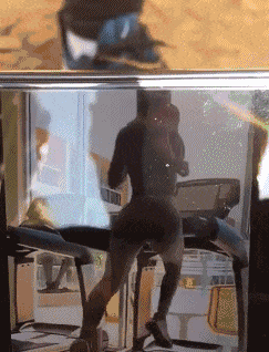 搞笑创意的自制减肥跑步机创意gif搞笑图片