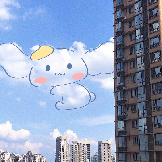 创意可爱的云朵贴纸图片创意gif搞笑图片