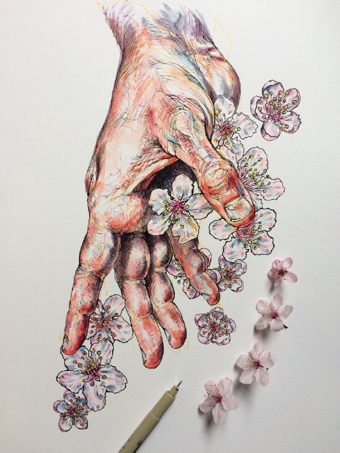 花与手创意的油画图片创意gif搞笑图片