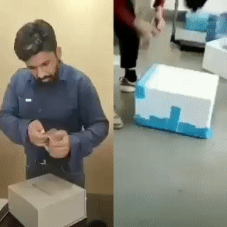 包装缠胶带的创意技巧GIF动图创意gif搞笑图片