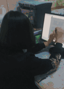 为了教孩子画画也是煞费苦心了创意gif搞笑图片