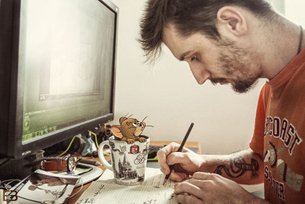 摄影与插画的结合创意gif搞笑图片