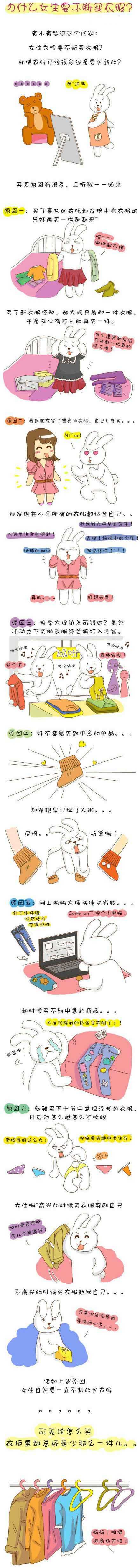 为什么女生要不断买衣服？动画漫画gif搞笑图片