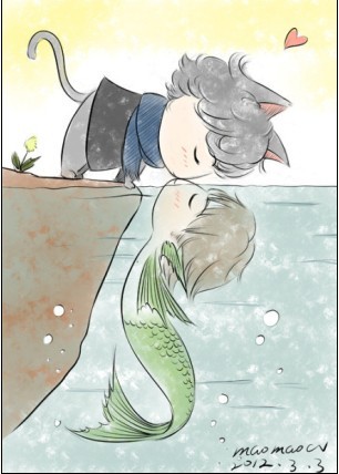 猫王子和鱼公主的爱情动画漫画gif搞笑图片