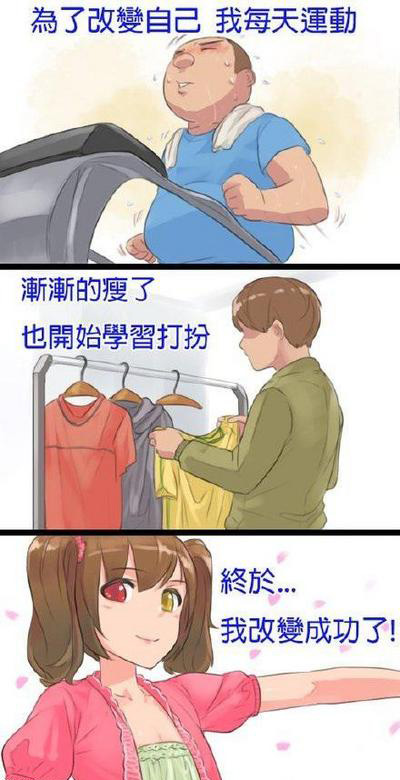 给大家分享一个胖子逆袭的励志故事动画漫画gif搞笑图片
