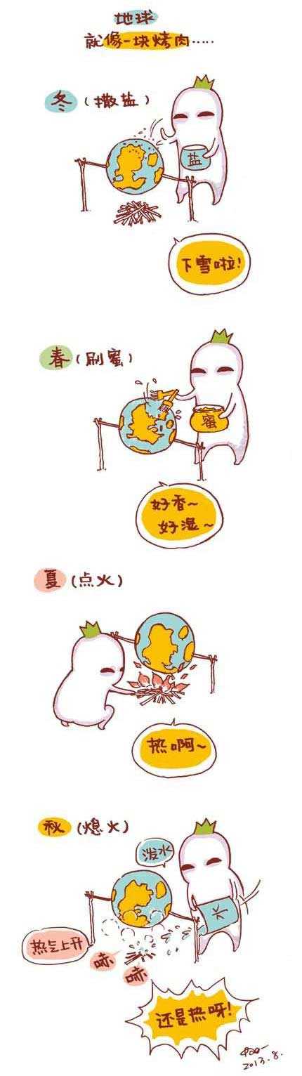 秋天已经来了，肿么还是那么热动画漫画gif搞笑图片