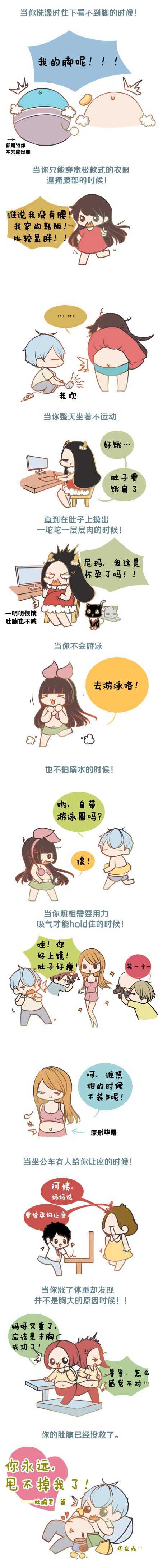 拿什么拯救你！我的肚腩！！动画漫画gif搞笑图片