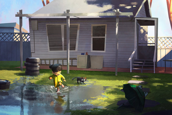 好怀念门前的池塘动画漫画gif搞笑图片