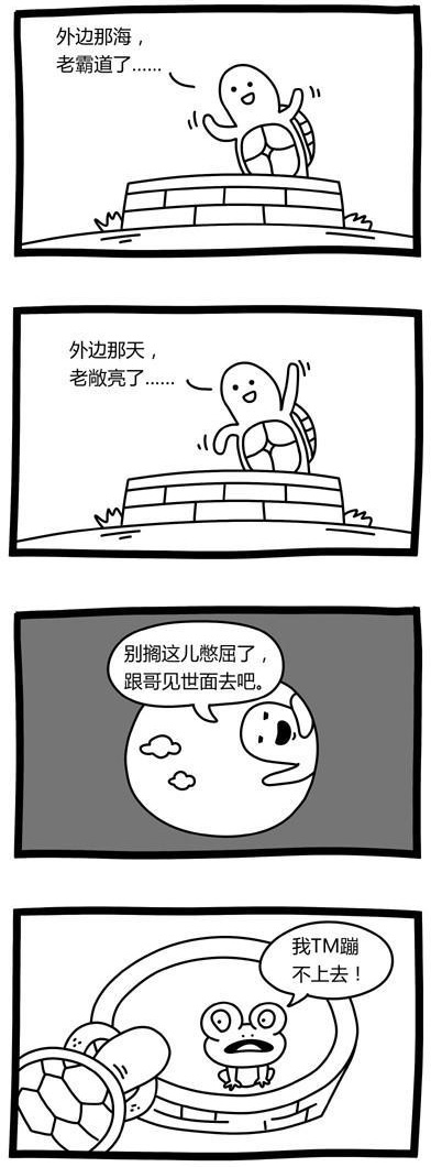 坐井观天的真相动画漫画gif搞笑图片