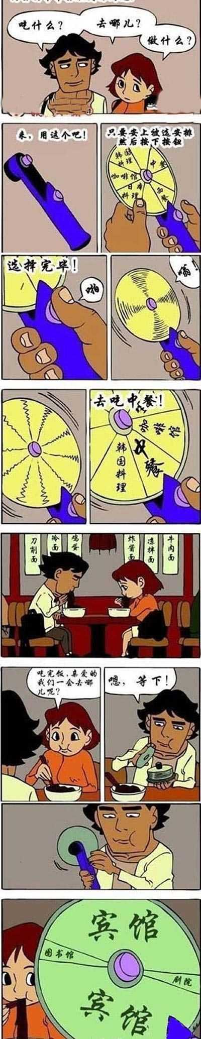约会时会常常碰到的选择问题动画漫画gif搞笑图片