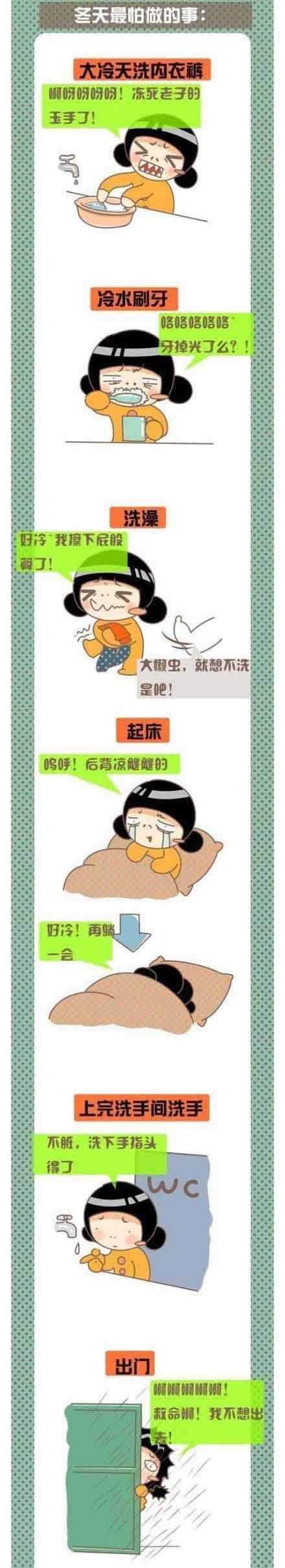 冬天最害怕做的事动画漫画gif搞笑图片